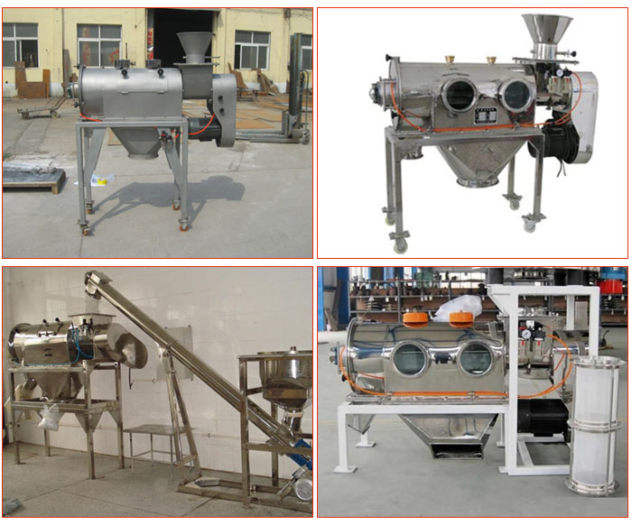 移動(dòng)式加料斗碳鋼氣旋篩，不銹鋼移動(dòng)式加料斗氣旋篩，與螺旋輸送機(jī)配套使用移動(dòng)式的氣旋篩，產(chǎn)品批量展示廠房圖片