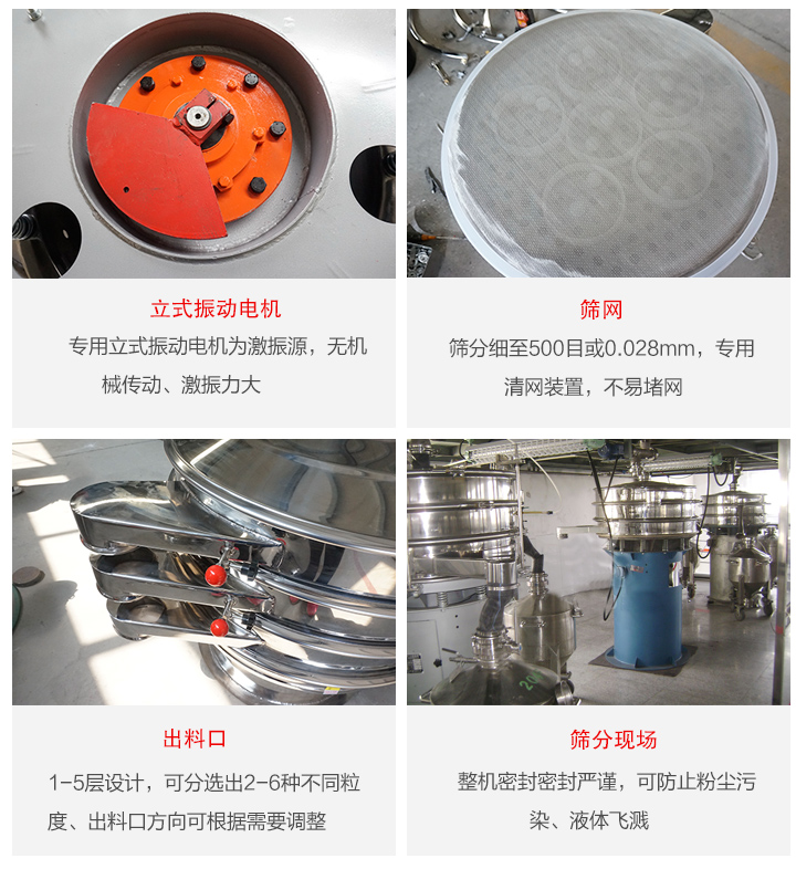 旋振篩定制化有：移動(dòng)，加緣，閘門等多種形式選擇。子母設(shè)計(jì)透網(wǎng)率高，換網(wǎng)方便。