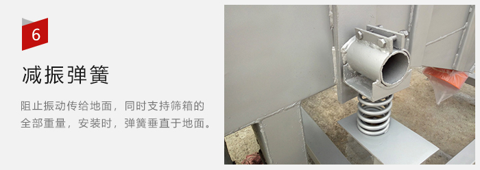 減振彈簧為減少篩箱與支撐裝置之間的摩擦而產生。